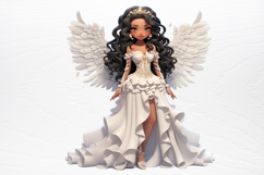 Christmas Black Angel Clipart Fashion Girl PNG Product Image 3