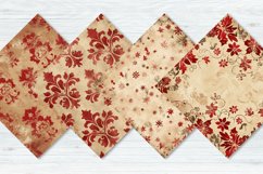 Red and Tan Christmas Digital Paper Bundle Product Image 3