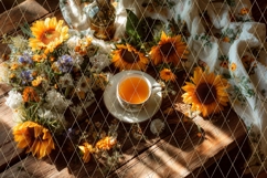 Sunflowers Background PNG, Wooden Background Designs Product Image 3