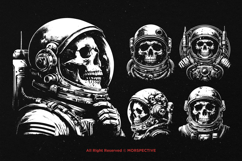 10 Bundle Dark Art Astronaut helmet Skull cosmonaut Space Product Image 5