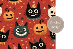 Cartoon Halloween Cats Tumbler, Cute Halloween Sublimation Product Image 3