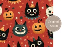 Cartoon Halloween Cats Tumbler, Cute Halloween Sublimation Product Image 3