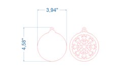 Christmas Ornament SVG laser cut file for Glowforge Product Image 4