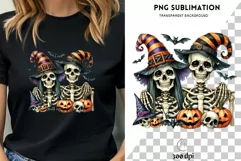 Skeleton Couple Digital Print, PNG Design for Card Making Product Image 1