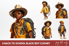 Back to School Black Boy Clipart Sublimation Product Image 1