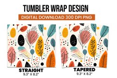 Abstract Shapes And Leaves Tumbler Wrap Sublimation Product Image 3