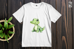 Cute Baby Crocodile Watercolor Clipart Sublimation PNG Product Image 3