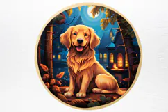 Christmas Dog Ornaments Engraved Clipart PNG Product Image 3