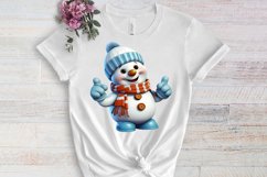Funny Snowman Sublimation Clipart, watercolor Clipart Product Image 3
