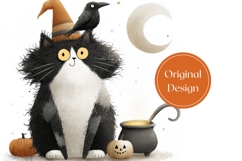 Cartoon Halloween Cat Tumbler, Spooky Halloween Print Product Image 3