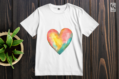 Watercolor Abstract Rainbow Heart Clipart Sublimation PNG Product Image 3
