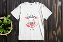 Patriotic Cow Dress Clipart Sublimation PNG Product Image 3