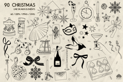 Christmas Doodle Elements Svg Png Eps Product Image 4