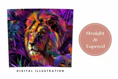 Colorful Lion Tumbler Wrap Design, Tropical Leaves Tumbler Product Image 3