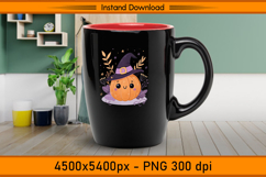 Cute Pumpkin Witch Hat Sublimation Design PNG Product Image 3