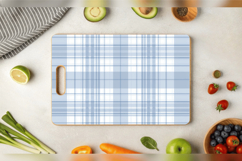 Pastel Blue Plaid Cutting Boards sublimation Designs Product Image 3