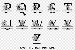 Monogram Alphabet Font Split Letters Floral SVG Cut Files Product Image 3