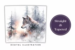 Christmas Tumbler Wrap, Watercolor Christmas Wolf Tumbler Product Image 3