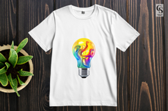 Abstract Colorful Light Bulb Clipart Sublimation PNG Product Image 3