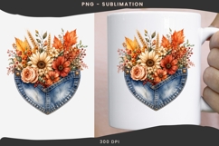 Autumn denim pocket png design for T-shirts Product Image 2