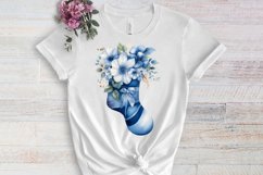 Blue Christmas Watercolor Clipart Sublimation Product Image 3