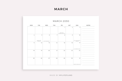 2030 Monthly Calendar with Holidays &amp; Notes, Printable Product Image 3