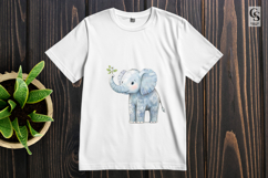 Cute Watercolor Baby Elephant Clipart Sublimation PNG Product Image 2