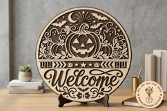 Halloween Pumpkin Welcome Sign SVG Product Image 1