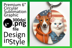 Elegant Circle Coaster PNG Artwork , Dog and cat Product Image 1