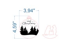 Merry Christmas Ornament SVG laser cut file for Glowforge Product Image 4