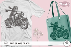 Cool Cat Rider on Classic Motorcycle Product Image 3