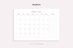 2028 Monthly Planner Landscape, Dated Month on 1 Page Product Image 3
