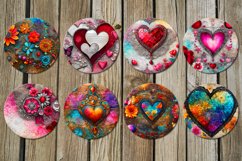 Valentine hearts | 8 car coaster &amp; key chain designs, PNG Product Image 3