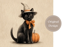 Halloween Black Cat Tumbler, Cartoon Cat Tumbler Wrap Product Image 3