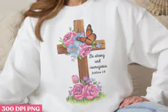 Be strong and courageous PNG, Christian Bible Verses Sublima Product Image 3