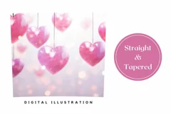 Pink Glitter Heart Tumbler Design, Valentine's Day Tumbler Product Image 3