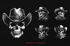 10 Bundle Dark Art Skull Cowboy Western Outlaw Gunslinger Product Image 5