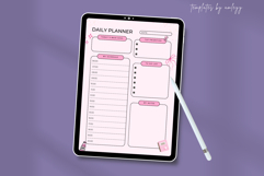 Pink Daily Planner Template | Editable Canva Planner | Cute Product Image 3