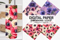 Anemone Flower Digital Paper - Flower Background Product Image 1