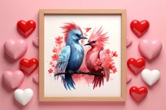 Breeds of Valentine Kissing Birds, Valentine's Day Clipart Product Image 3