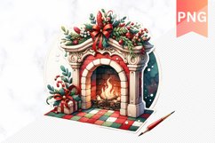 Christmas Fireplace Clipart Bundle - Christmas Sublimation Product Image 4