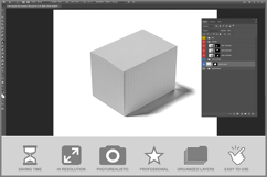 Rectangular Box Isometric View Product Image 2