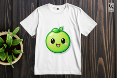 Cute Green Apple &amp; Dessert Characters Clipart PNG Product Image 3