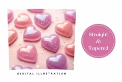 Glitter Pink Hearts Tumbler Wrap, Valentine's Day Tumbler 3D Product Image 3