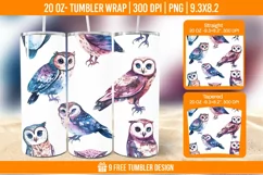 Cute Owl Seemless Tumbler Wrap Designs, Sublimation Wrap Product Image 1