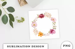 Watercolor Autumn Pumpkins wreath png Product Image 3