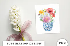 Watercolor Flowers Bouquet png Product Image 3