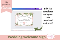 Pink Flowers Wedding Welcome Sign Template editable in Canva Product Image 3