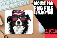 Sublimation Mouse Pad Dog with American Flag Design Product Image 1