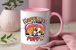 Cute Puppy With Heart Saying Happiness Is A Warm Puppy Product Image 3